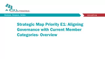Strategic Map Priority E1: Aligning  Governance with Current Member  Categories- Overview  Outline