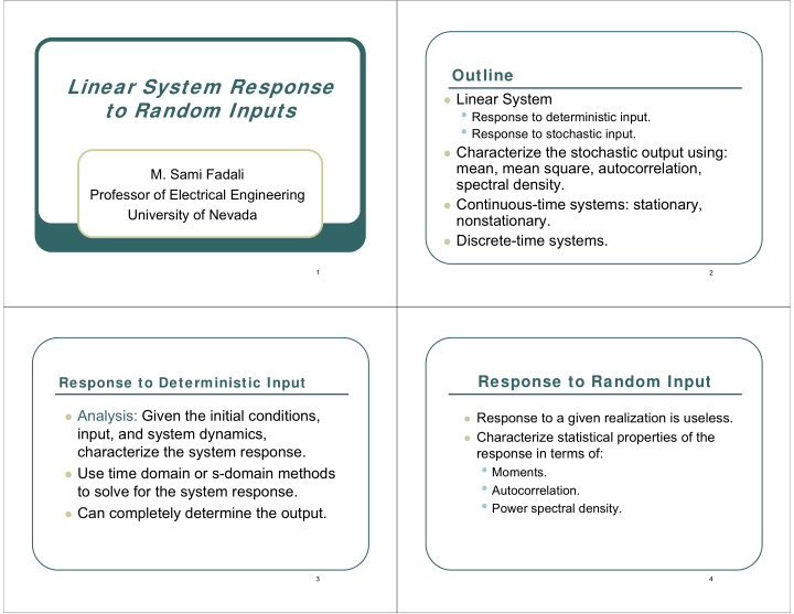 linear system response