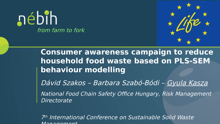 consumer awareness campaign to reduce household food