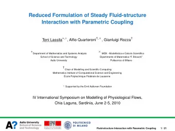 Reduced Formulation of Steady Fluid-structure  Interaction with Parametric Coupling Toni Lassila