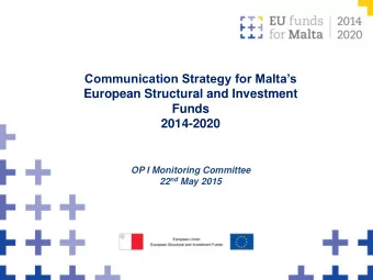 2014-2020  OP I Monitoring Committee 22 nd May 2015  Overview  Legal Basis for the Communication