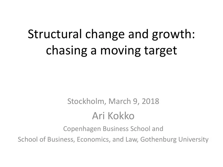 chasing a moving target