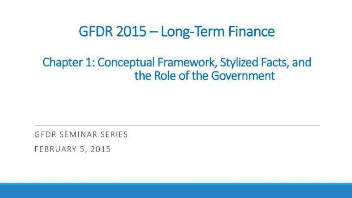 gfdr seminar series february 5 2015 objectives explain