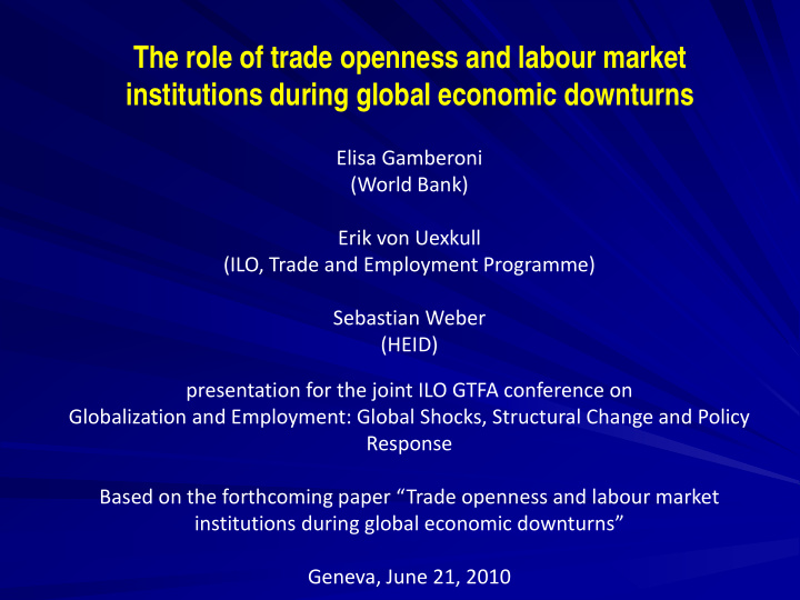 the role of trade openness and labour market institutions