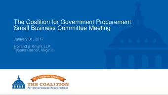Small Business Committee Meeting  January 31, 2017  Holland &amp; Knight LLP  Tysons Corner,