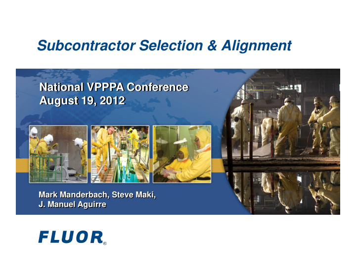 subcontractor selection alignment