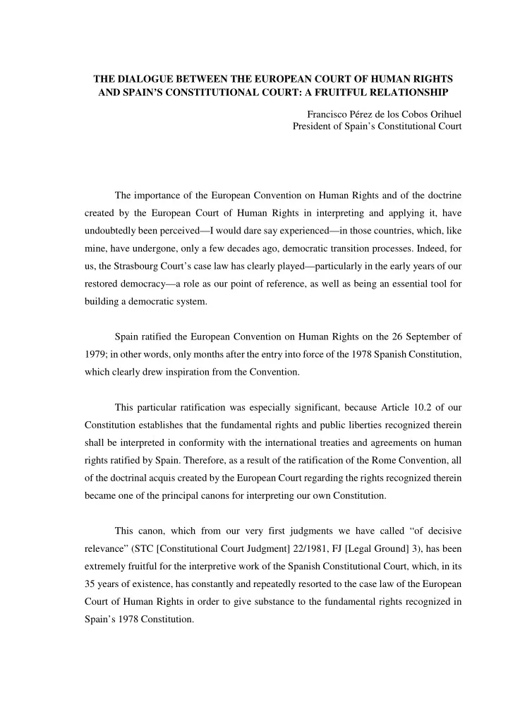 the dialogue between the european court of human rights
