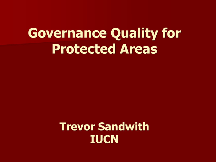 governance quality for