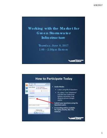 How to Participate Today   Audio Modes   Listen using Mic &amp; Speakers   Or, select