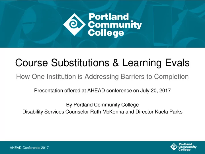 course substitutions learning evals