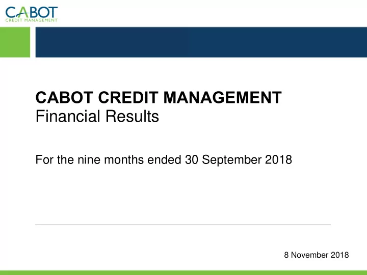 financial results