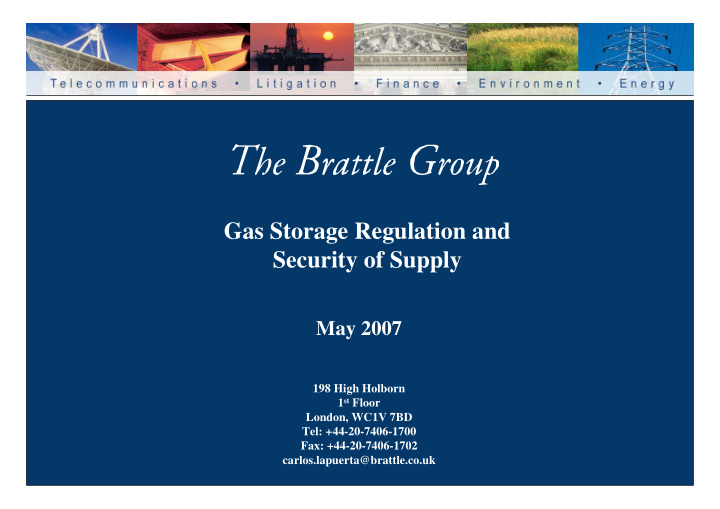 gas storage regulation and security of supply