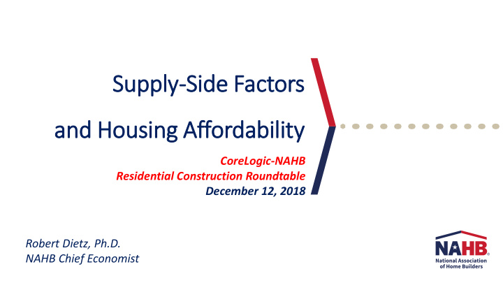 supply side factors and housing affordability