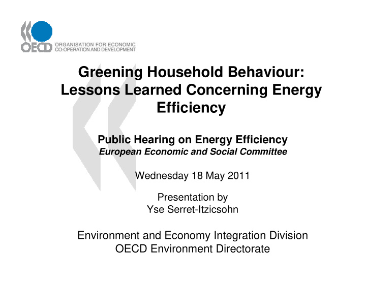 greening household behaviour lessons learned concerning