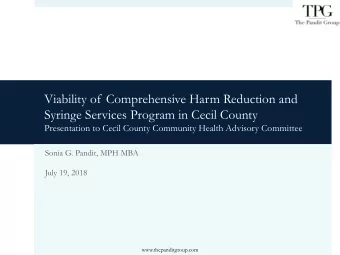 Viability of Comprehensive Harm Reduction and  Syringe Services Program in Cecil County