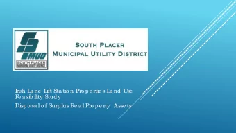 I  rish L  a ne  L  ift Sta tio n Pro pe rtie s L  a nd Use  F  e a sib ility Study  Dispo sa l o f