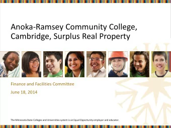 Anoka-Ramsey Community College,  Cambridge, Surplus Real Property  Finance and Facilities Committee