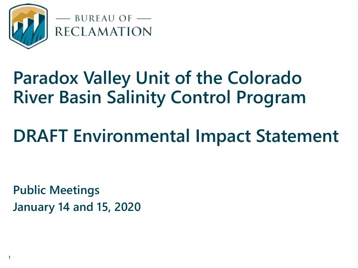 paradox valley unit of the colorado river basin salinity