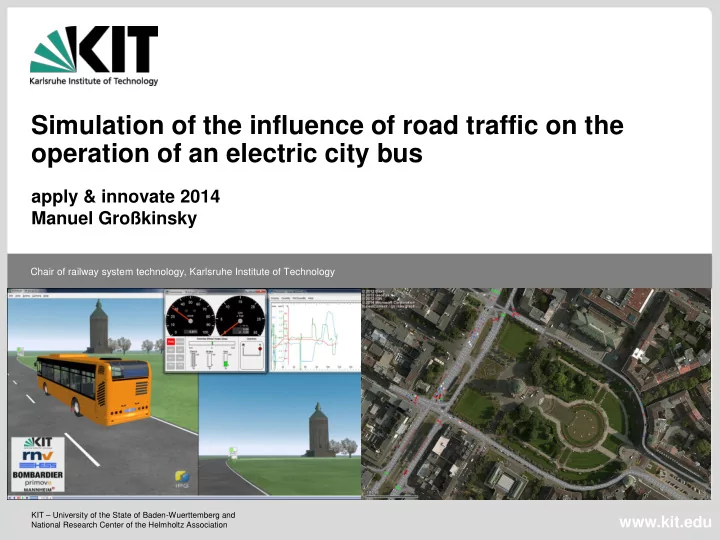 operation of an electric city bus