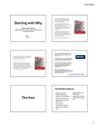 Starting with Why  newer, functional buildings.  Researchers have found that students in