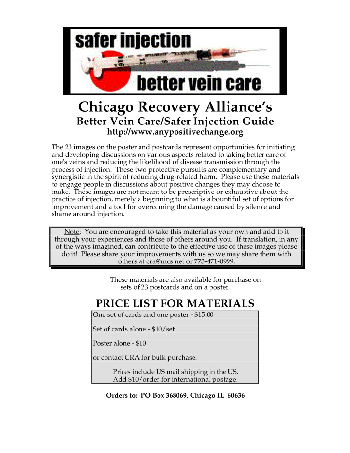 chicago recovery alliance s