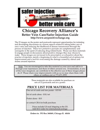 Chicago Recovery Alliances  Better Vein Care/Safer Injection Guide