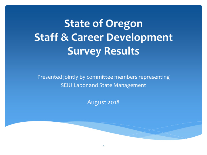 state of oregon staff career development survey results
