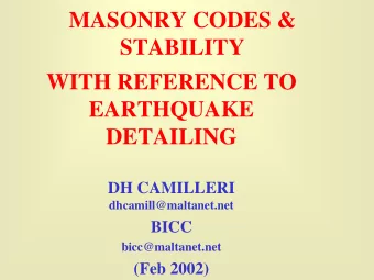 WITH REFERENCE TO  EARTHQUAKE  DETAILING  DH CAMILLERI  dhcamill@maltanet.net BICC
