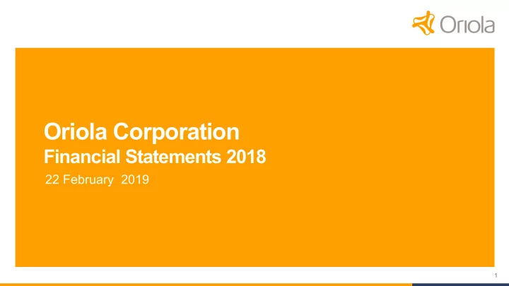 oriola corporation