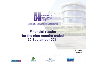 30 September 2011  Jeff  Mack  [10-Nov-11]  Operating segment structure  2  CARIBBEAN