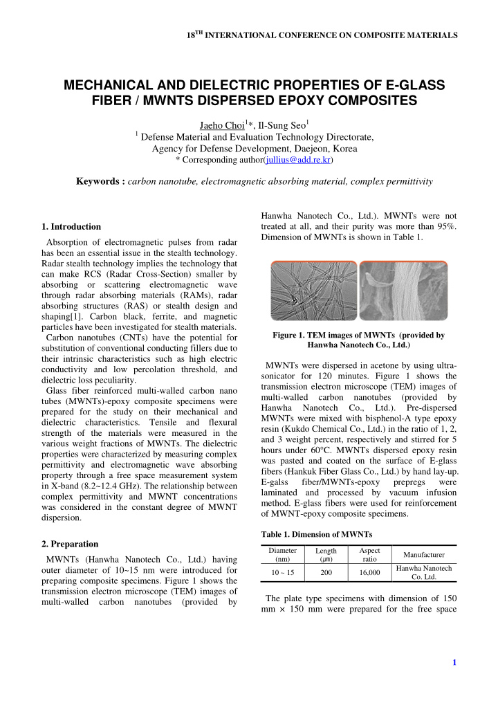 mechanical and dielectric properties of e glass fiber