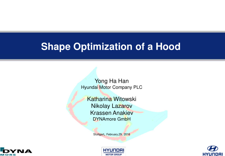 shape optimization of a hood