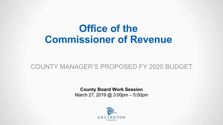 office of the commissioner of revenue