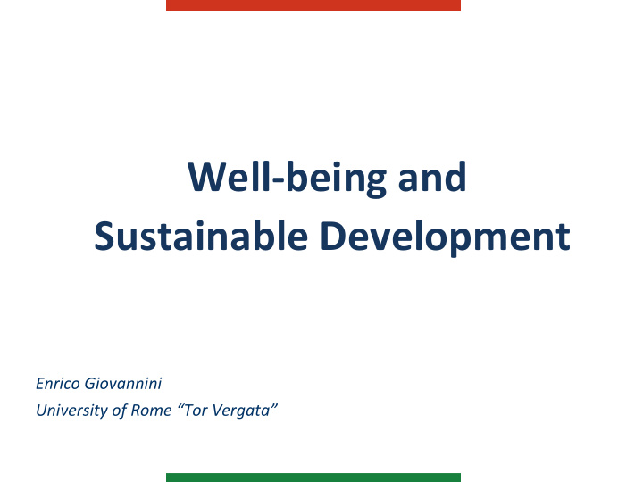 well being and sustainable development
