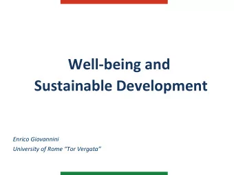 Well-being  and      Sustainable  Development            Enrico