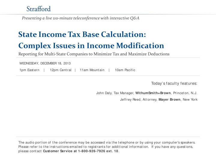 state income tax base calculation complex issues in