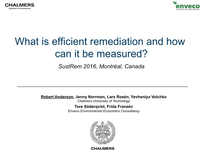what is efficient remediation and how can it be measured