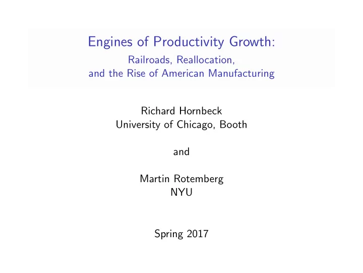 engines of productivity growth