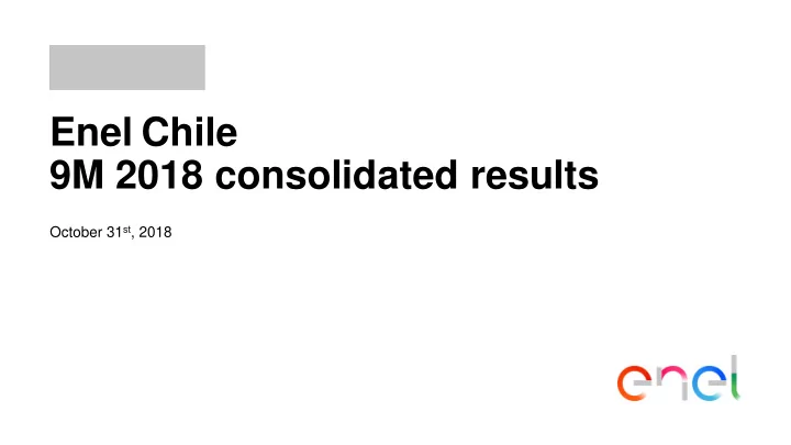 9m 2018 consolidated results