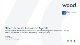 Safe Chemicals Innovation Agenda  An initiative from the Ministry of Infrastructure and Water
