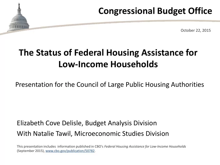 congressional budget office