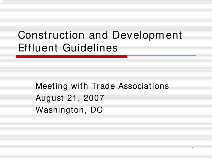 construction and development effluent guidelines