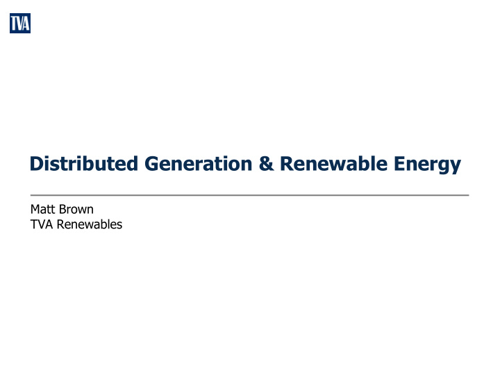 distributed generation renewable energy