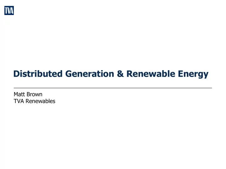 distributed generation renewable energy