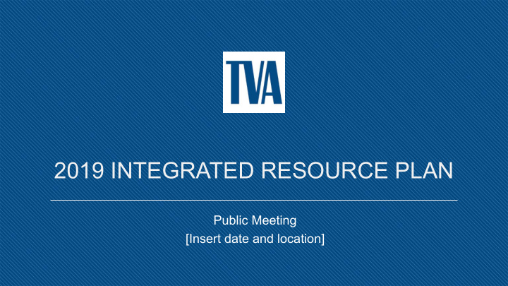2019 integrated resource plan