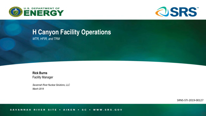 h canyon facility operations