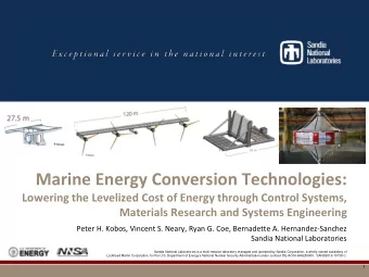 Marine Energy Conversion Technologies:  Lowering the Levelized Cost of Energy through Control