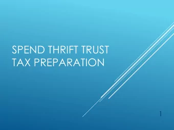 SPEND THRIFT TRUST  TAX PREPARATION  1  Stimsons Financial Services, Inc.  DBA Independent