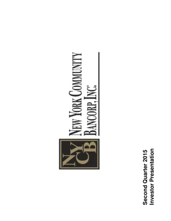 Investor Presentation  Second Quarter 2015 Cautionary Statements  Forward-Looking Statements and