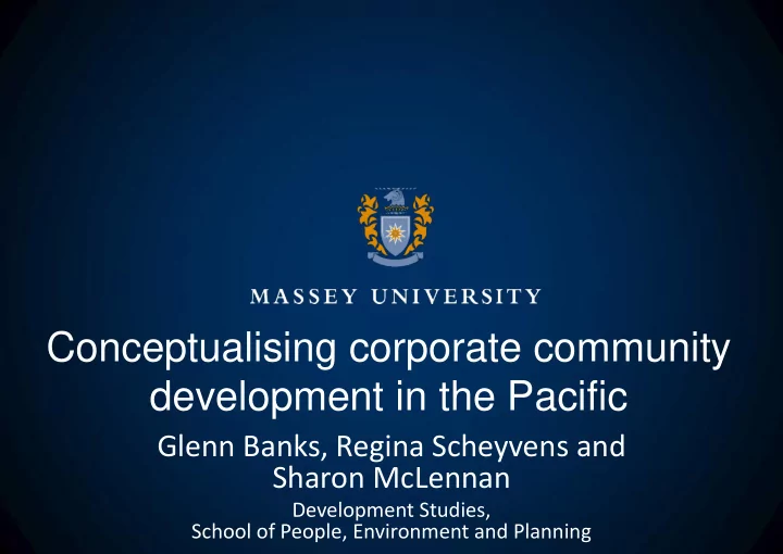 conceptualising corporate community